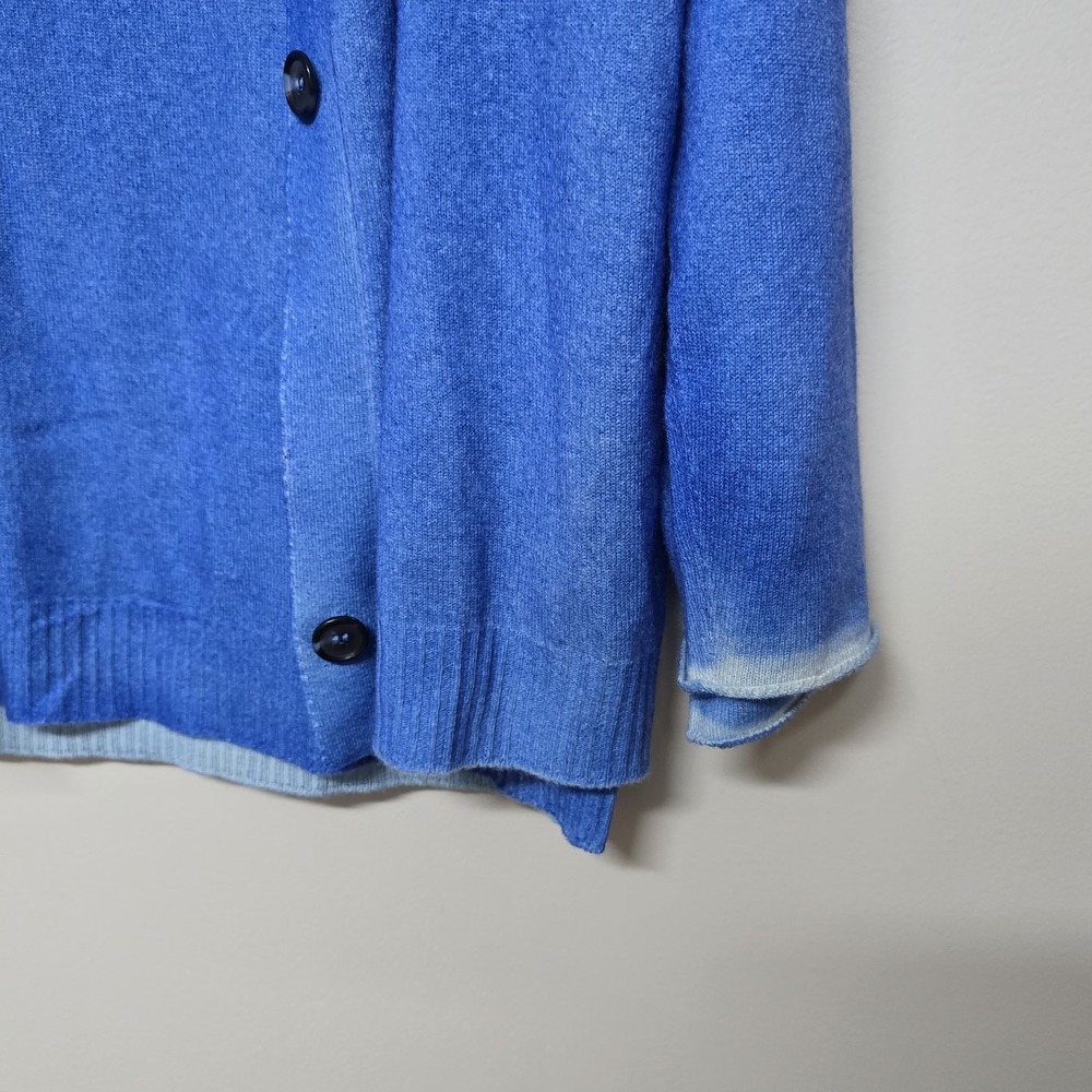 Gran Sasso Italy 100% Cashmere Twinset Cardigan & Sweater Blue Women's Size 46 - Picture 2 of 16